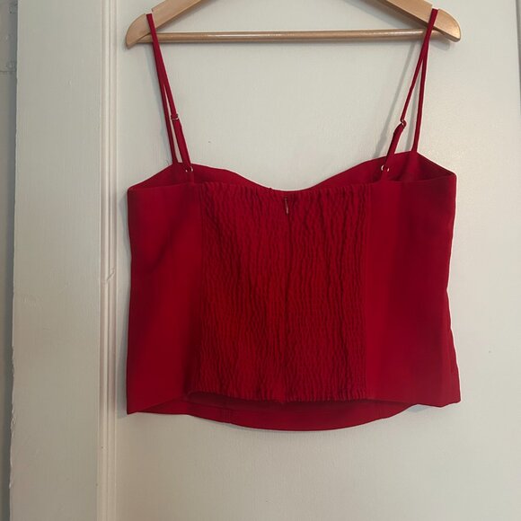 J. Crew Red Sweetheart Bustier Top in Drapey Crepe (size 2) - Picture 3 of 7